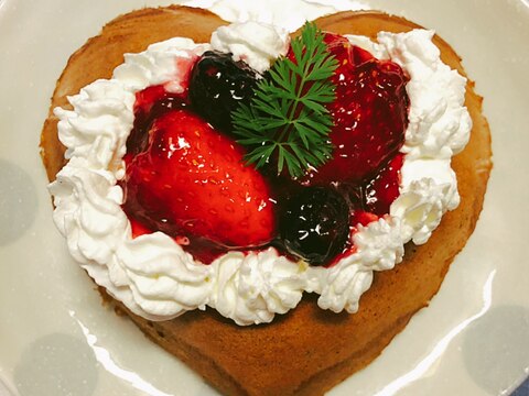 バレンタインに♡お手軽ハート型レンジチョコケーキ